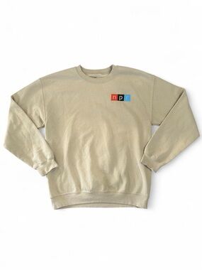NPR National Public Radio Graphic Crewneck Sweatshirt Men's Medium Cream Tan